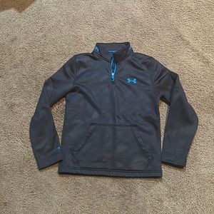 Boys blue under armour quarter zip sweatshirt. Water repellent Storm fabric